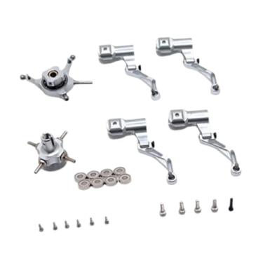 Imagem de YIJU Conjunto de placa de helicóptero RC, peça de reposição de fácil instalação com cabeça de rotor de rolamento, acessórios de aeronave RC, clipe, Prata