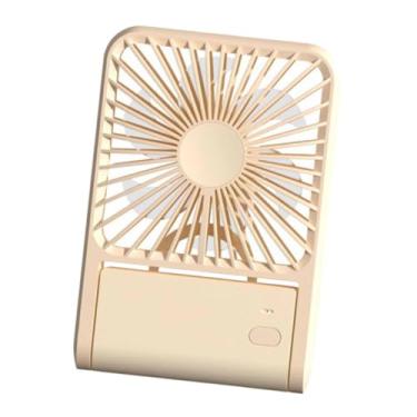 Imagem de IEUDNS Ventilador de mesa compacto de 3 velocidades, multifuncional, silencioso, pessoal, para mesa, interno, externo, casa, carro, quarto, Amarelo