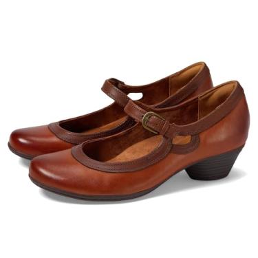 Imagem de SHODENSE Sapatos femininos retrô salto grosso Mary Jane bico redondo tira no tornozelo vestido sandálias salto bloco médio Mary Janes dois tons fivela fosca retrô conforto casamento escritório