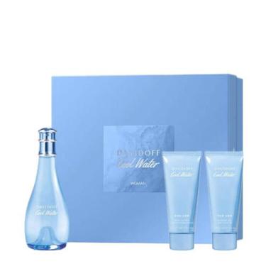 Imagem de Kit Davidoff Cool Water Woman EdT Feminino 100ml + Bl 75ml + Sg 75ml