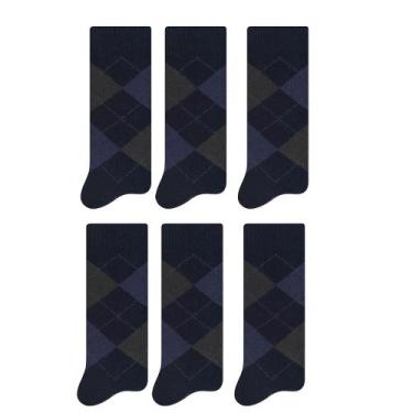 Imagem de Kit 6 Pares De Meias Casual Masculina Com Estampa Xadrez Escocesa - Se