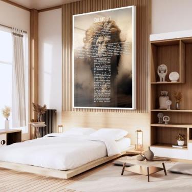 Imagem de Quadro decorativo salmo 91 - MeMoldura, 80x120cm, Moldura Branca + Vid