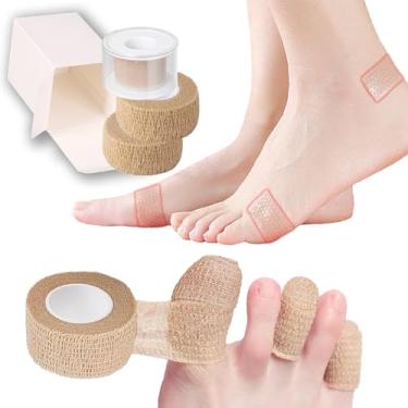 Imagem de Qivievsa Conjunto de almofadas de gel antifricção e protetor de dedo do pé com 3 peças para protetor de dedos e pés, prevenção de bolhas e alívio da dor. Autoadesivo (não cola) - capa de dedo para