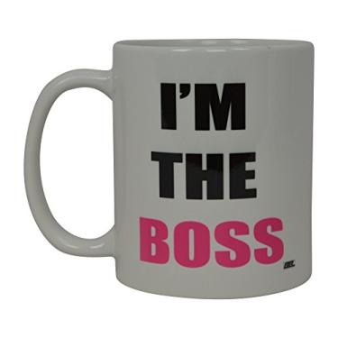 Imagem de Rogue River Tactical Caneca de café engraçada Wife I'M the Boss novidade xícara esposas ideia de presente para mulheres mãe dia das mães avó cônjuge