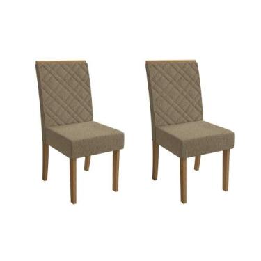 Imagem de Cadeira Sala de Jantar Gardênia 2CAD149 Madeirado Kit 2 Un Canela/Bouc