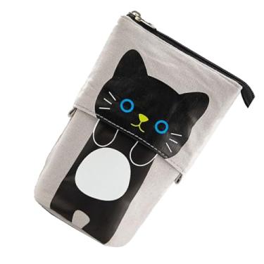Imagem de Phefop Capa Lápis Telescópicos Em Estilo de Gato Preto para Maquiagem de Papelaria, Portador de Caneta Premium de Tela para Artistas, Viajantes, Uso de Escritório