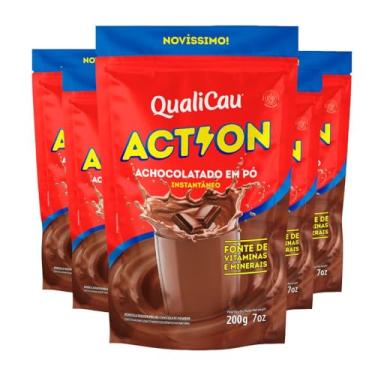 Imagem de Achocolatado Em Pó Qualicau Sem Lactose Action 5x 200g