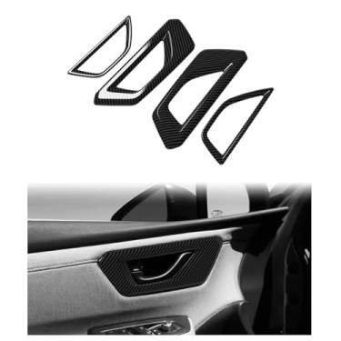 Imagem de TENWIND Tampa da moldura da maçaneta interna do carro compatível com acessórios Subaru Forester 2025+ (fibra de carbono)