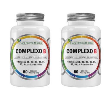 Imagem de Kit 2x Vitamina Complexo B 60 Cápsulas 500mg Flora Nativa