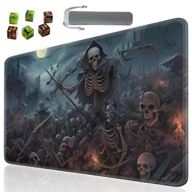 Imagem de SOTWONSO Jogo de tabuleiro para tapete de mesa TCG tamanho 60 x 35 cm mousepad compatível com MTG RPG CCG jogo de cartas colecionáveis tapetes com 6 dados (tapete 117)