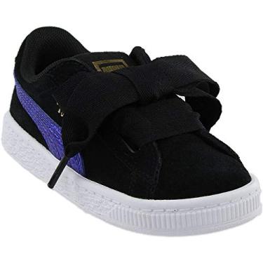 Imagem de PUMA Bebê feminino camurça coração SNK Inf-K, Puma Preto/Azul Baja, 10 Infant