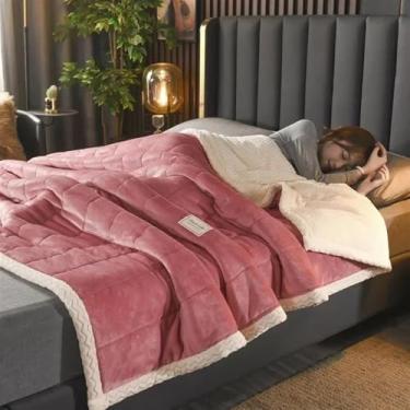 Imagem de Cobertor Leite Outono Inverno Sofá Quente Fofo Cobertor De Microfibra Cobertores Ponderados Para Camas Cobertor Beibei Espesso Europeu Colcha De Calor Edredom Cama De Casal, 2, 120x200cm