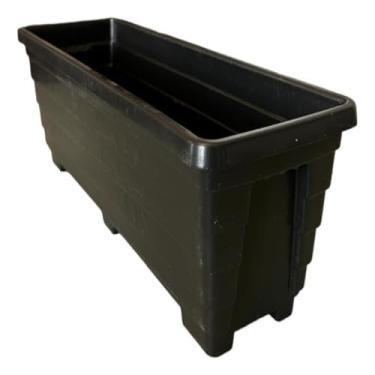 Imagem de Kit com 3 Jardineiras 80cm de Plástico Resistente Ideal para Horta Jardim (Preto)