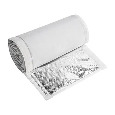 Imagem de MotiveTech Envoltório para Mangueira de Ar Condicionado, Tampa de Ventilação de Duto de Mangueira, Tampa de Saída de Ar Lavável com Isolamento Térmico para Tubo, Cinza Claro, Tamanho real