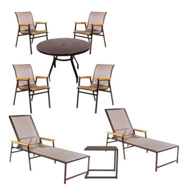 Imagem de Kit Moveis Piscina Cadeiras Espreguiçadeiras Aluminio Área Externa (Capuccino)