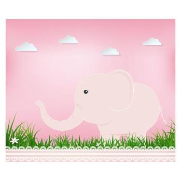 Imagem de Papel de Parede Adesivo Infantil Elefante Bebe Quarto Menina - 540pcm 