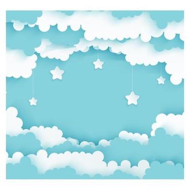 Imagem de Papel de Parede Adesivo Infantil Nuvens Quarto Bebe - 705pcp - Allodi