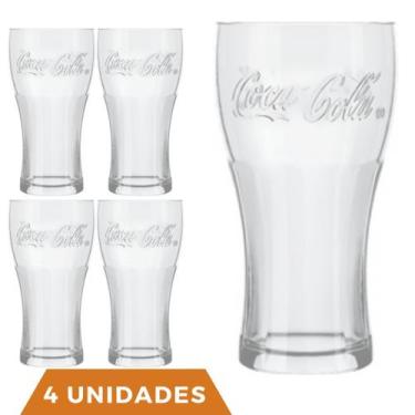 Imagem de Jogo 4 Copos de Vidro 300ML Coca-Cola Transparente Nadir - NADIR FIGUE