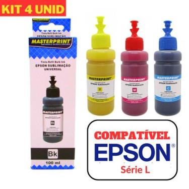Imagem de Kit 4 Tinta sublimática Impressora L355 L365 L375 L395 L380 - Lasertec