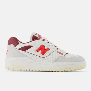 Imagem de Tênis New Balance 550 Unissex, Bege, Vinho, 35