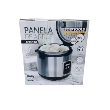 Imagem de Panela Elétrica de Arroz 1L 127V 400W - Antiaderente, Tampa com Trava, Função Aquecer e Cozinhar, Ideal para Pequenas Porções