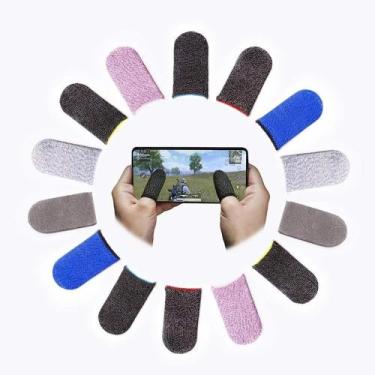 Imagem de Kit 10 pçs Luva De Dedo Gamer Pra Jogar Free Fire Semi Pro Para Jogar 