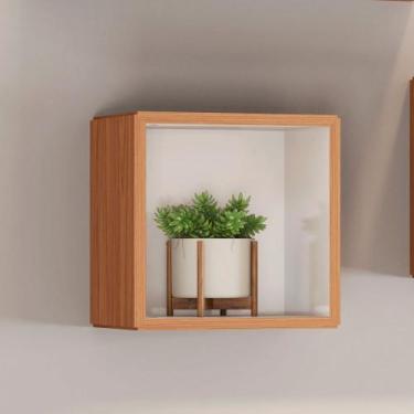 Imagem de Nicho Decorativo Quadrado 33x33cm 100% MDF TB155 Dalla Costa, Freijó/O