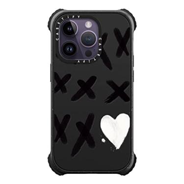 Imagem de CASETiFY Capa Ultra Impact para iPhone 14 Pro [Testada em Grau Militar 5X / Proteção contra quedas de 3,5 m/Compatível com Magsafe] - Xo Kisses - Preto Fosco