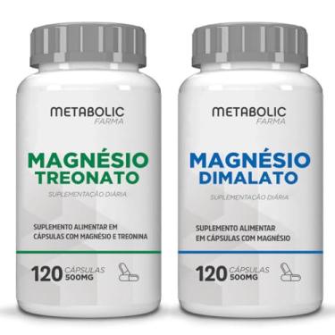 Imagem de Kit Magnesio Treonato + Dimalato 500Mg 240Cápsulas - Metabolic Farma