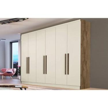 Imagem de Guarda Roupa Casal 6 Portas E 4 Gavetas Oslo Braúna/off White - Europa