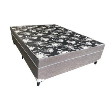 Imagem de Cama Box Casal Conjugado Ortopédico Sleep Black Gray 88x188x53 - SPR C