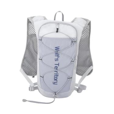Imagem de menolana Colete de hidratação para corrida, mochila leve refletiva para homens e mulheres, para ciclismo, trilha, acampamento ao ar livre e corrida, Cinza
