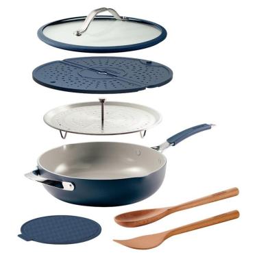 Imagem de Kit 7 Peças All In One Plus Tramontina Com Revestimento Interno Cerâmico E Externo Siliconado