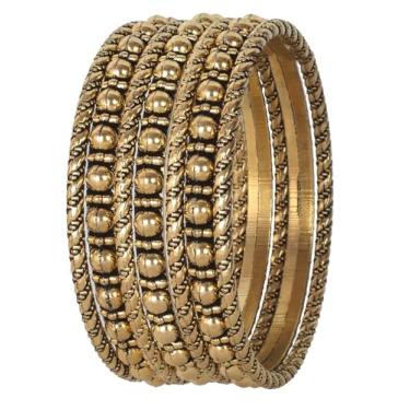 Imagem de Touchstone NOVA pulseira indiana de Bollywood feita à mão, rica cultura asteca, corda, joias de grife, conjunto de 7. em tom dourado antigo para mulheres., Liga metálica, Sem Pedra Preciosa