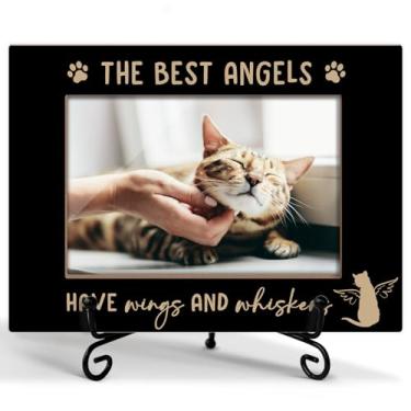 Imagem de GOODBANER Porta-retrato memorial de gato, presentes de mãe de gato, lembrança de luto, molduras de gatos para memorial, porta-retrato simpatia de animais de estimação, foto 10 x 15 cm/32