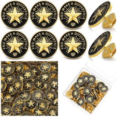 Imagem de Alfinetes de lapela Yunlly Employee Star banhados a ouro 100 unidades