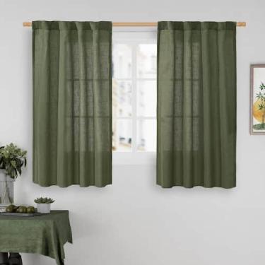 Imagem de Cortinas LAMIT Linen 86x122 cm, verde oliva, filtrante de luz