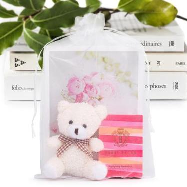 Imagem de Bolsas de Organza ANZNKU Paquete de 100 Blancas 20x30 cm para Joyería 