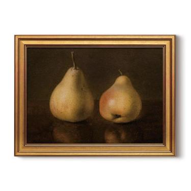 Imagem de Arte de Pared HUARCEY Vintage con Marco Dorado Frutas de Pera 30x40 cm