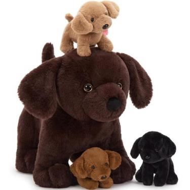 Imagem de Set de Peluches Karister Labrador Chocolate con Mamá y 3 Cachorros