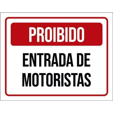 Imagem de Placa Vermelha Proibido Entrada De Motoristas 36X46