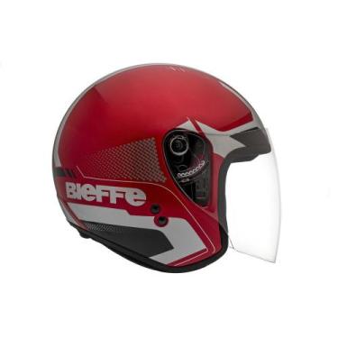 Imagem de Capacete Moto Aberto Bieffe Allegro Extent, Vermelho Fosco com Prata, 