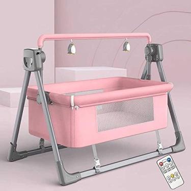 Imagem de Cama Segura Para Bebês – Cadeira De Balanço Elétrica Cinza Escuro Com Berços Ajustáveis, Cesta De Berço Reclinável Automática, Melhor Cama Para Bebês Recém-nascidos Unissex.,Rosa,Pleasant63