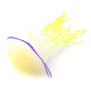 Imagem de HEEPDD Água -fos de Ornamento de Aquário, Simulação de Simulação Artificial água -viva de Silicone Decoração de Peixes Decoração de Tanques de Peixes e Suprimentos de Paisagismo (Amarelo Limão)