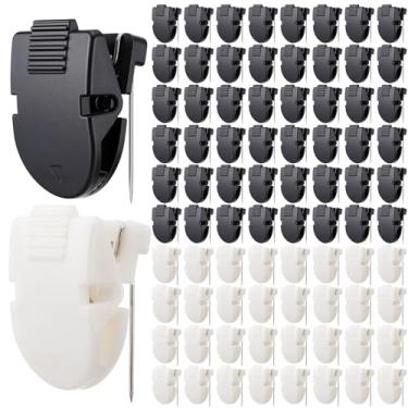 Imagem de 80 peças de clipes de cubículo painel de tecido, acessórios para cubículos, painel de divisória de tecido, clipe de parede, fotos de escritório (preto, branco)