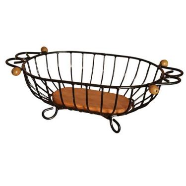 Imagem de Fruteira de Mesa Rustica Ferro e Madeira Artesanal - Kikinho e Jean 