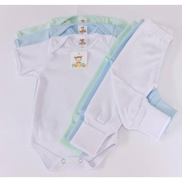 Imagem de Kit 03 Conjuntos Body e Mijão Bebê Manga Curta Masculino - Pitchu, G, 