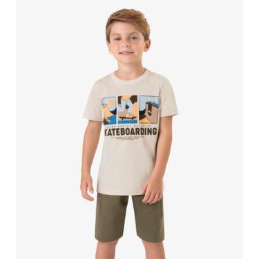 Imagem de Conjunto Infantil Machão com Bermuda Rovi Kids Bege - Rovitex Kids, 10