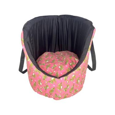 Imagem de Bolsa de Transporte e Cama Iglu Pet 2 em 1 Amora Top | Impermeável Confortável e Prática | Estampa de Realeza em 2 Cores (Dino Rosa)