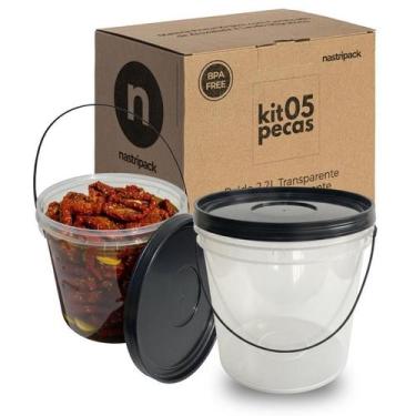 Imagem de Balde 3.2L Com Tampa Preta Para Pizzaria - Nastripack